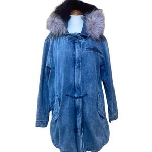 Stone Washed Denim Winter Jacket